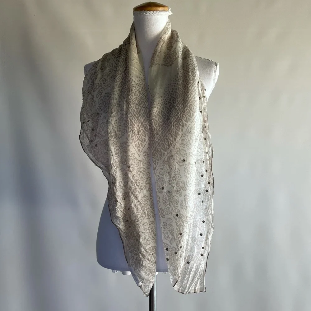 Promod Sequined Silk Scarf - 40” x 40”